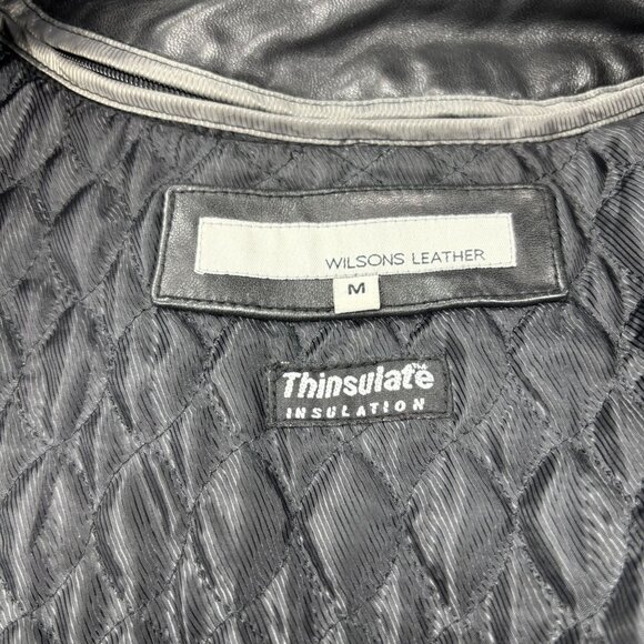 Wilsons Leather Womens Black Jacket With Thinsulate Insulation M Size - Picture 8 of 10